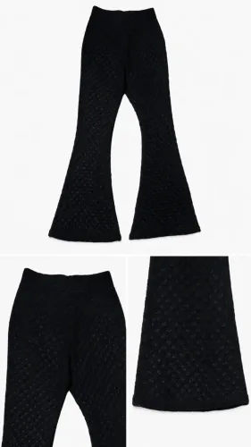 Calça Feminina Preta Transparente Flare com Forro Curto - Tam. P