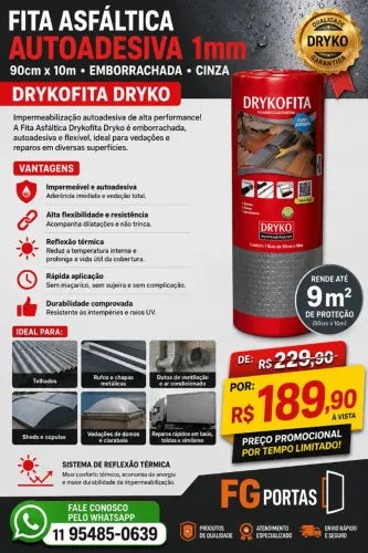 Fita multiuso emborrachada cinza