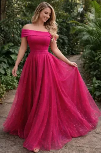 Vestido rosa pink com brilho, novo, nunca usado! Festa/formatura. 