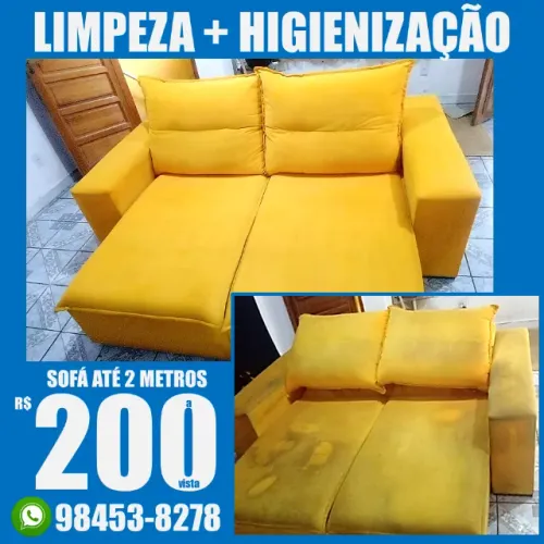 Lavagem a Seco + higienização de sofá