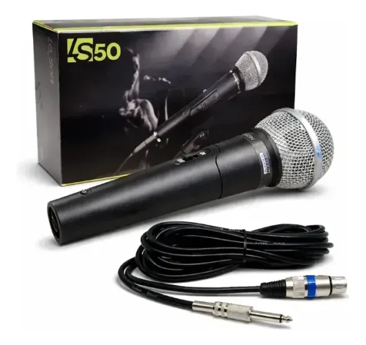 Microfone com Fio Leson LS50 Dinâmico - Profissional para Voz e Eventos