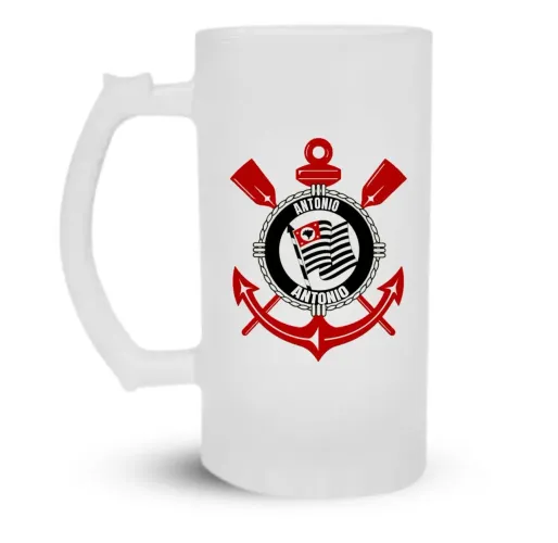 Caneca de Chopp Vidro Jateada Personalizada