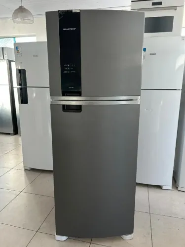 Geladeira Brastemp 463L - Plotada de Cinza - 220V