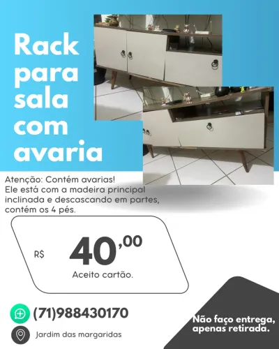 Rack para sala de estar com avaria 