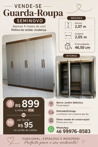 Guarda-roupa 6 portas (seminovo)