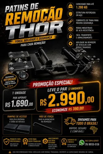 Patins de remoção de veículos 