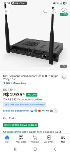 Mini Pc Dahua Computador Ops I7-11370h 8gb 256gb Ssd
