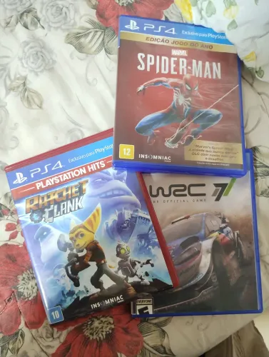 Jogos PS4 spider man ratchet clank e wr7