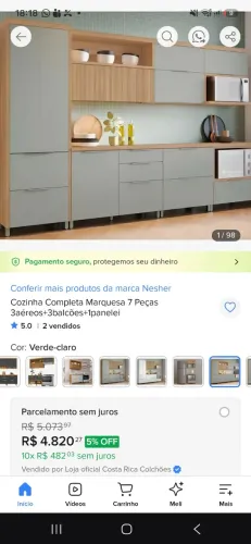 Vendo cozinha Nescher Marquesa 6 peças. Pode ser parcelado. Não entrego.