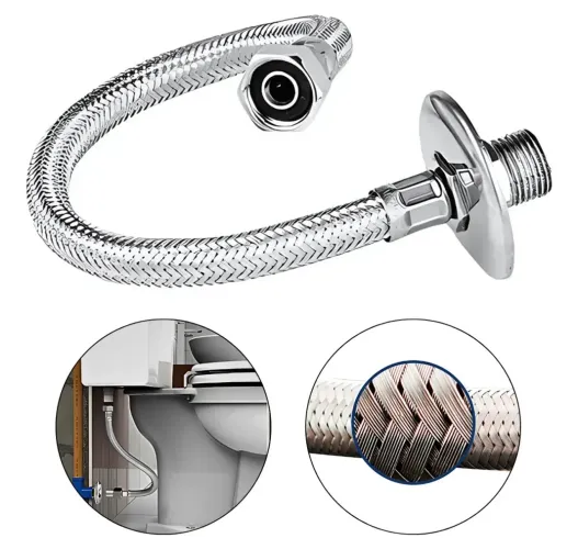 Engate Flexível Aço Inox 60CM Prateado ZRZ Cromado