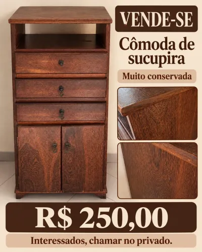 Cômoda de sucupira super conservada