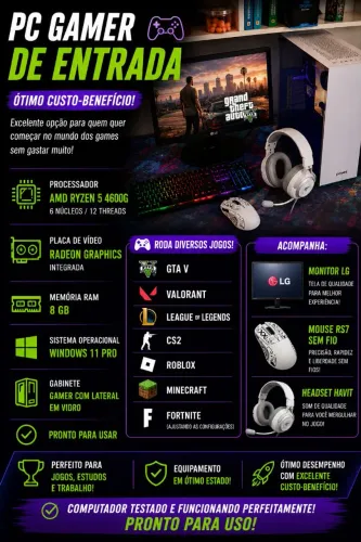 Computador gamer entrada