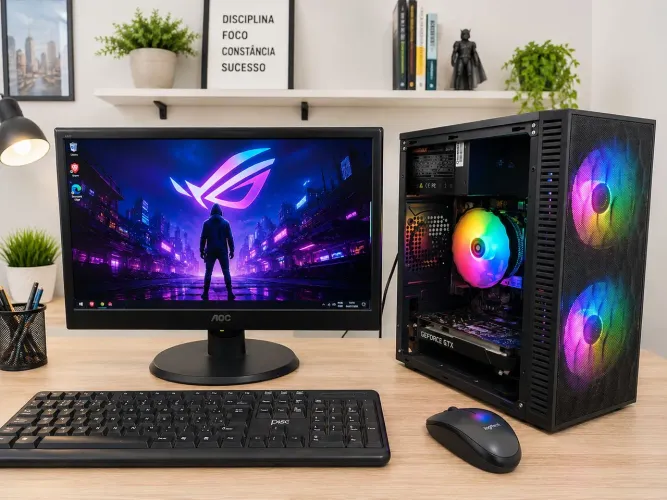 PC Gamer Completo i5 , GTX 1050ti , 8gb , HD 1TB , Monitor 19" , Teclado e Mouse