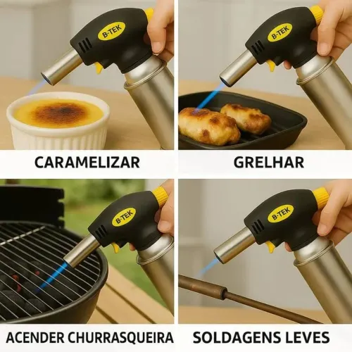Maçarico culinário gourmet regulável profissional 1300 graus