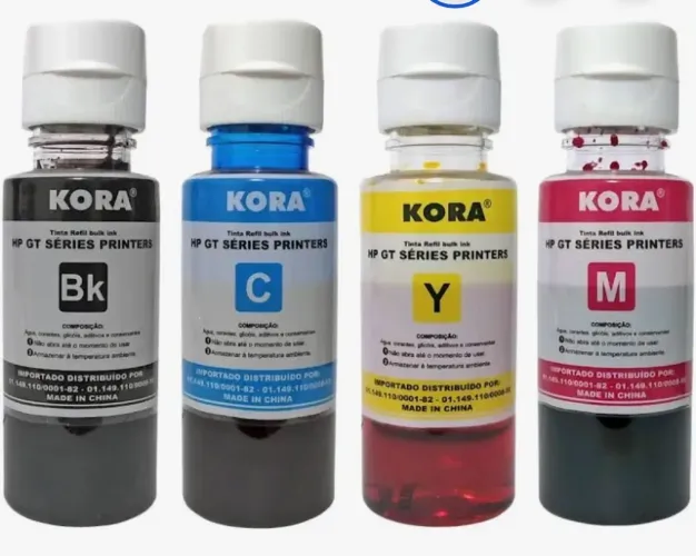Kit 4 Garrafa de Tinta HP GT53 GT52 Smart Tank Preto