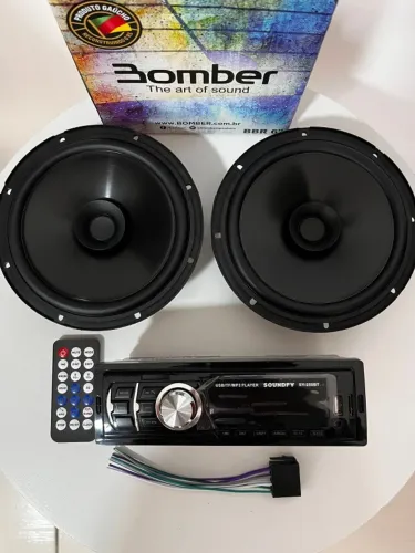 RADIO DE CARRO BLUETOOTH + ALTO FALANTE 6' DE PORTA