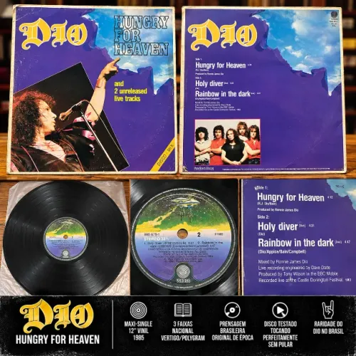 Dio - Hungry For Heaven LP Vinil 12? 1985 Nacional - Maxi-Single