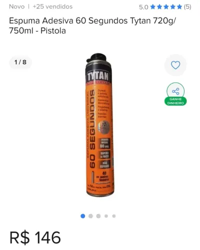 Espuma adesivo universal tytan 750 ml