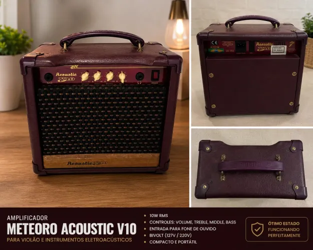 Amplificador Meteoro Acoustic V10 - Excelente Estado | Funcionando Perfeitamente