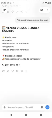 Vendo Blindex! Usado em bom estado...
