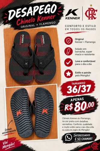 Chinelo kenner edição especial do Flamengo