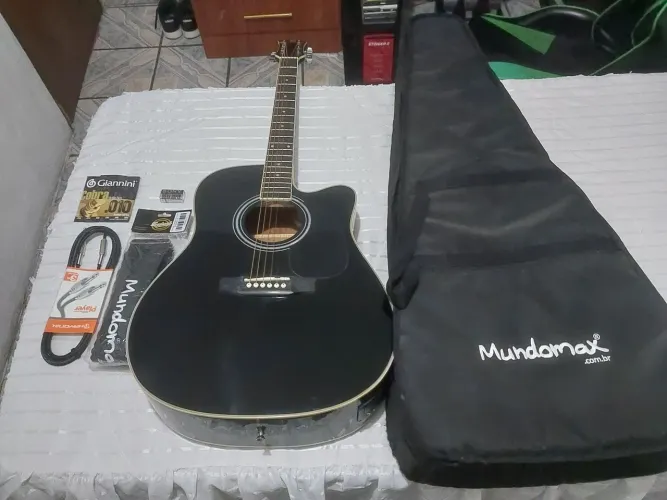 Kit Violão Harmonics Elétrico Acústico GE30BK
