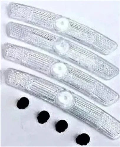 4 Refletores Brancos De Raios C/ Fixador Para Bicicleta