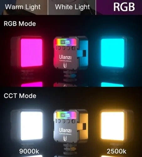 Mini Iluminador com 49 Leds RGB Com Bateria Interna - Para Foto / Video