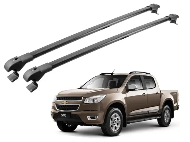 Rack Travessa de Teto Chevrolet S10 2012 - Slim Preto - Projecar