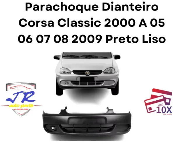 Parachoque Corsa Classic 2000 A 05 06 07 08 2009 Preto Liso