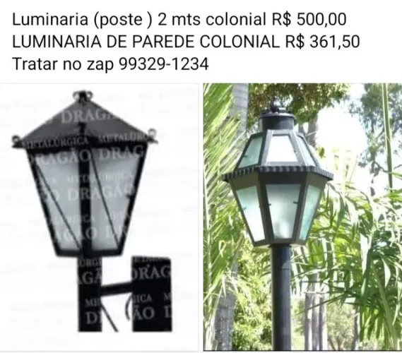 Arandela de parede e poste de iluminação 