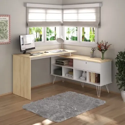 Escrivaninha Dubai - Mesa em L - Mesa para Escritório - Mesa para Home Office