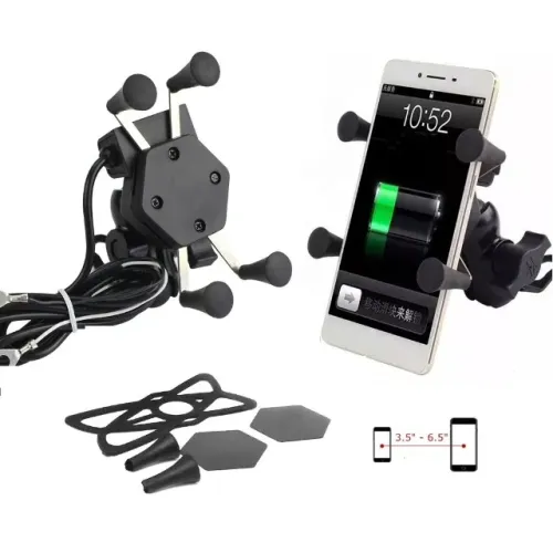 Suporte Garra De Celular para Moto com carregador Usb
