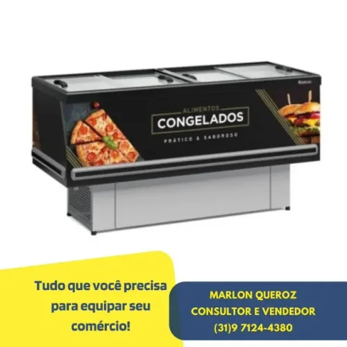 Ilha de Congelados Gelopar Vidro Reto 2M