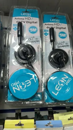 Antena tv Digital HD Leon Pro 5 Metros - Recepção 360°
