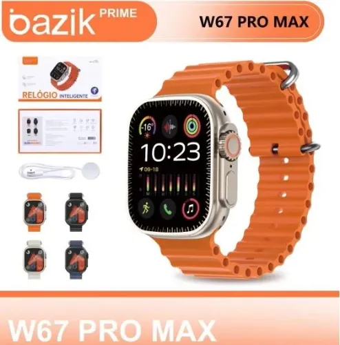 Relógio Inteligente W67 Pro Max - Novo - Laranja