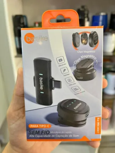 Microfone de Lapela Sem Fio com Clipe Magnético para Tipo-C BA-MIC0007