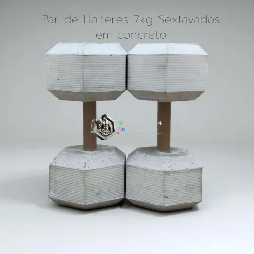 Par de Halteres 7kg Concreto - Resistentes, Musculação e Treino fábrica em Santo Amaro