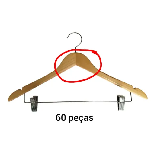 Cabides de madeira com presilha - 80 peças