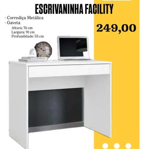 Escrivaninha branca com gaveta - ENTREGA EM ATÉ 24 HORAS !!!