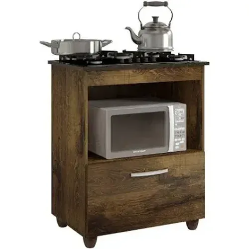 Balcão Para Cooktop Com 1 Porta Marrom