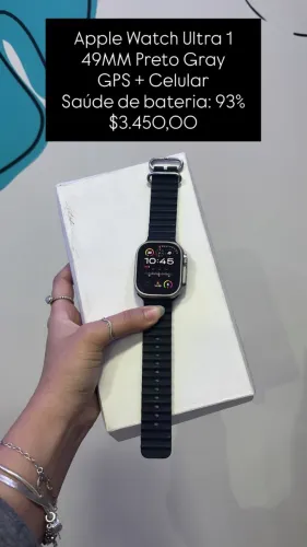 Apple Watch Ultra 1 / 49mm / Preto / Saude de Bateria 93% / GPS + Celular / R$3.450,00