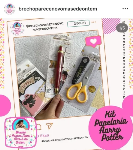 Kit Papelaria Harry Potter 3 produtos