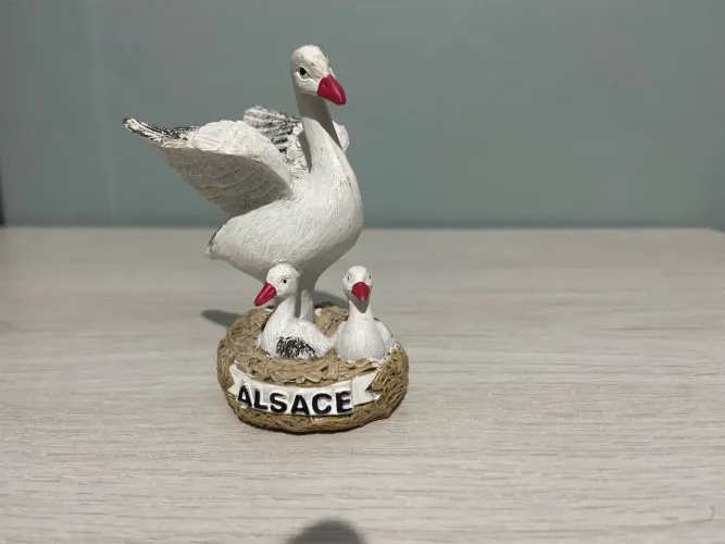 Escultura de gansos da Alsácia para decoração