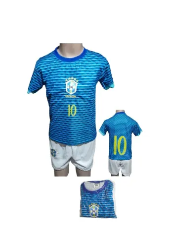 Conjunto infantil Uniforme de Futebol Infantil Brasil #10