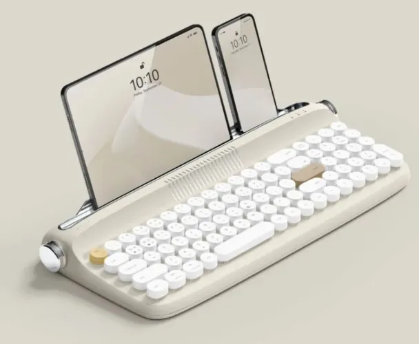 Teclado Retro Vintage para Tablets e Smartphones