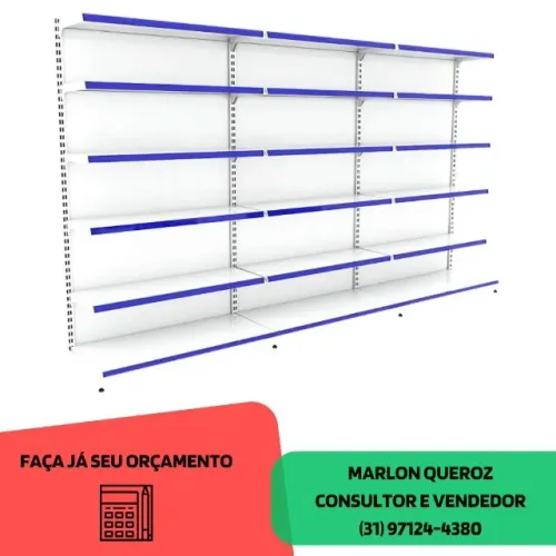 Gondola de Parede 2M de Altura 6 Bandejas Polar