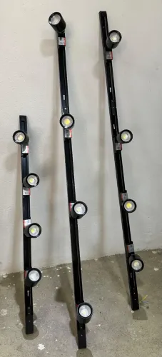 Kit 3 Trilhos Ajustáveis 12 Spots LED Preto - Iluminação Branco/Frio