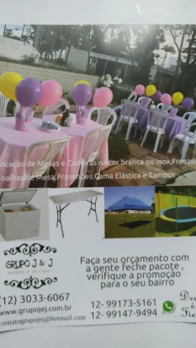 Locação de mesas e cadeiras em sjc