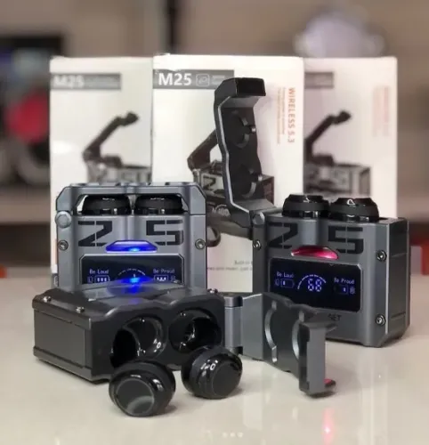 Fones de Ouvido Sem Fio Bluetooth Bateria Longa Duração Carga Rápida - TWS M25 Gaming Head